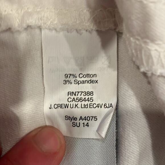 J. Crew Ankle Zip White Skinny Stretch Jeans  Size 12/32 - Picture 8 of 10